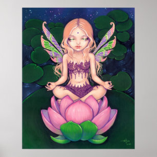 Lotus Fairy yoga Fee Lilie Principe Poster