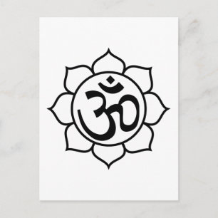 Lotus Flower Aum Symbol Postkarte