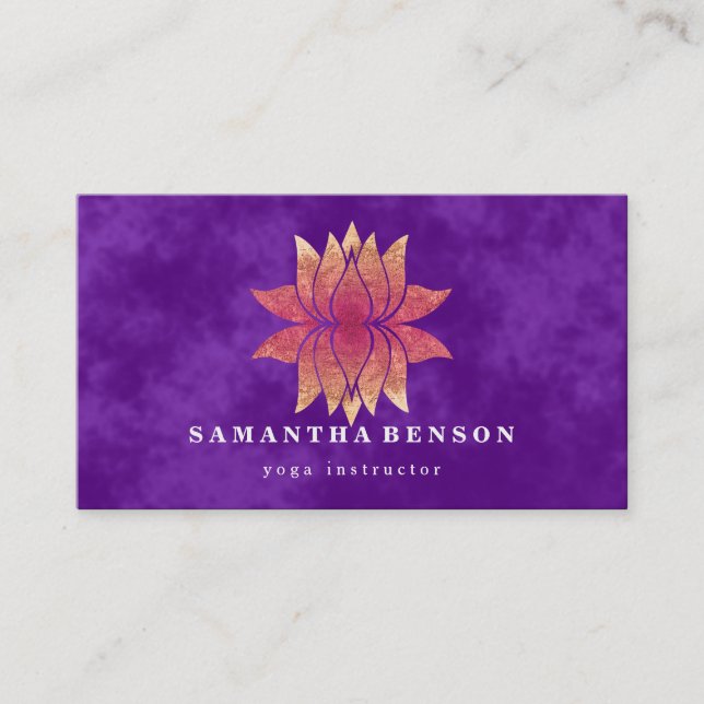 Lotus Flower Logo Yoga Business Card Visitenkarte (Vorderseite)