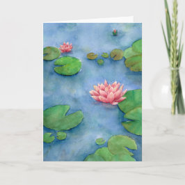 Lotus flower watercolor dankeskarte
