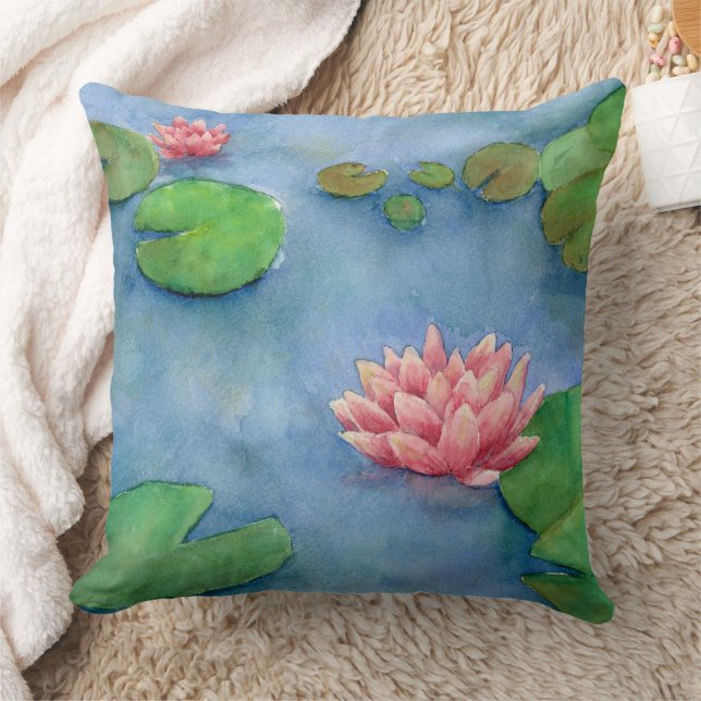 Lotus flower watercolor kissen (Decke)