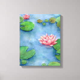 Lotus flower watercolor painting canvas leinwanddruck