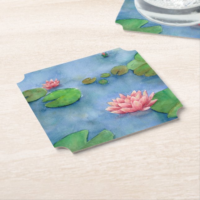 Lotus flower watercolor untersetzer (angewinkelt)