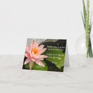 Lotus Flower with Rumi Quote on Seeds Growing Karte