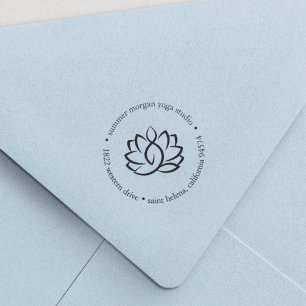 Lotus Flower Yoga Wellness Spa Return Address Permastempel