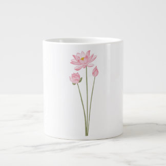 Lotus Flowers Botanical Illustration Coffee Mug Jumbo-Tasse