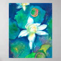Lotus Flowers Watercolor Painting