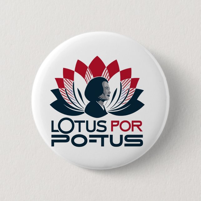 Lotus for POTUS Kamala Harris 2024 Button (Vorderseite)