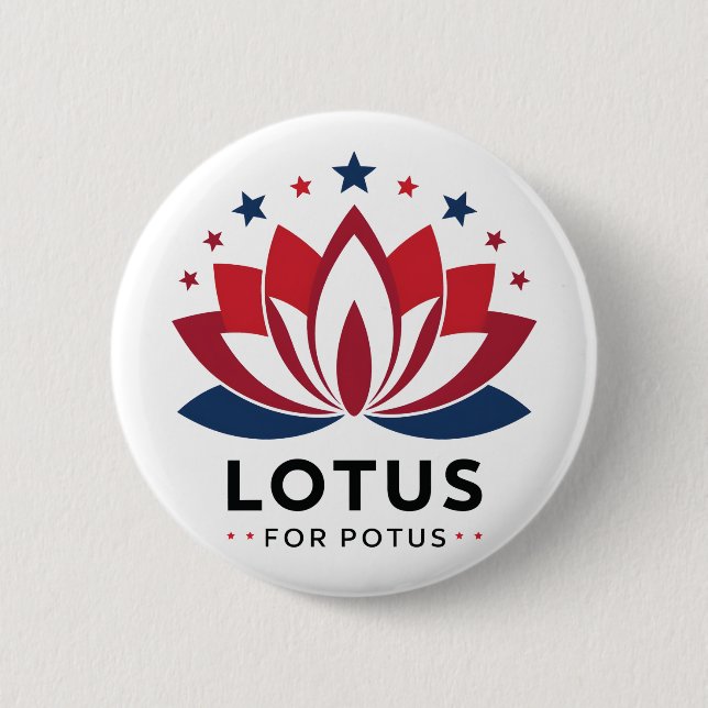 Lotus for POTUS Kamala Harris 2024 Button (Vorderseite)