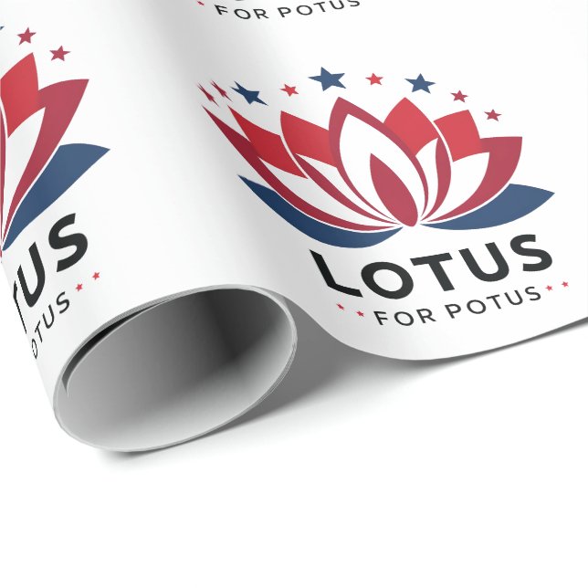 Lotus for POTUS Kamala Harris 2024 Geschenkpapier (Rolleneckpunkt)