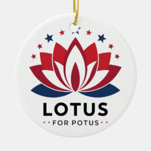 Lotus for POTUS Kamala Harris 2024 Keramik Ornament