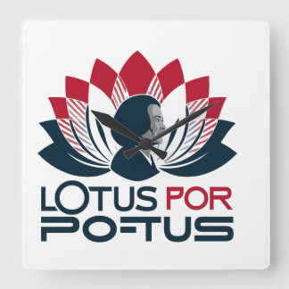 Lotus for POTUS Kamala Harris 2024 Quadratische Wanduhr