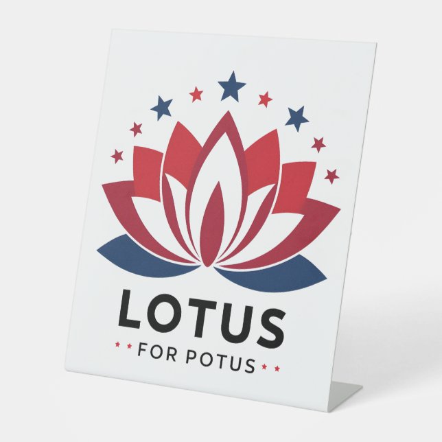 Lotus for POTUS Kamala Harris 2024 Sockelschild (Vorderseite)