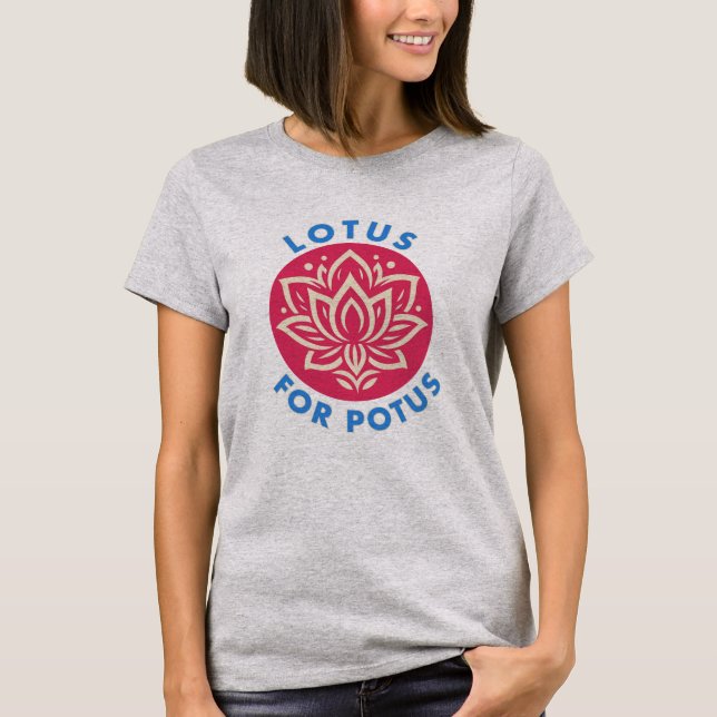 Lotus for Potus Kamala Harris for President Floral T-Shirt (Vorderseite)