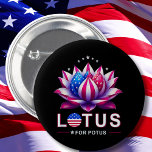 Lotus for Potus Kamala Harris Trendy Lotus Potus Button<br><div class="desc">Otus for Potus Kamala Harris 2024</div>