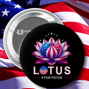 Lotus for Potus Kamala Harris Trendy Lotus Potus Button