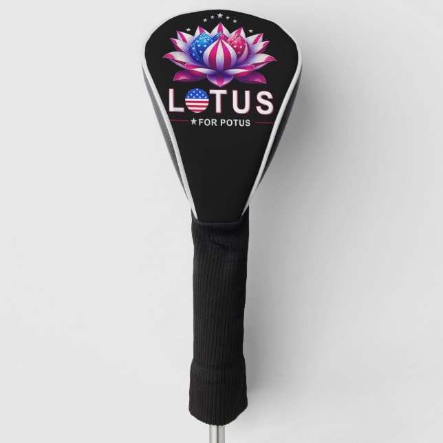 Lotus for Potus Kamala Harris Trendy Lotus Potus Golf Headcover (Vorderseite)