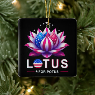 Lotus for Potus Kamala Harris Trendy Lotus Potus Keramikornament