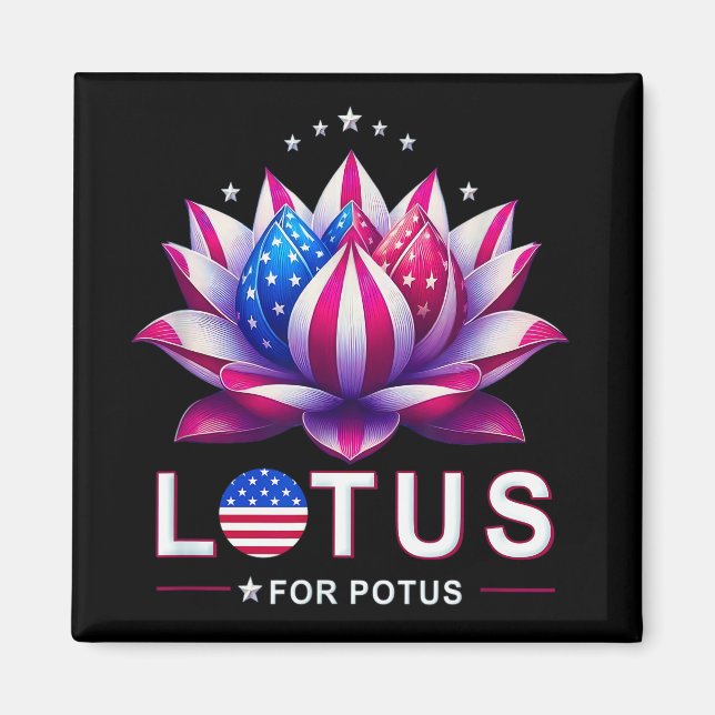 Lotus for Potus Kamala Harris Trendy Lotus Potus Magnet (Vorne)