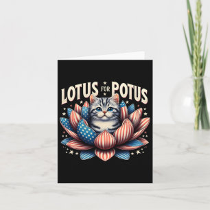 Lotus for Potus US Flag Cat Lovers Kamala Harris Karte