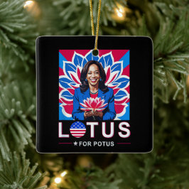 Lotus For Potus USA Election Kamala Harris 2024 Keramikornament
