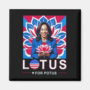 Lotus For Potus USA Election Kamala Harris 2024 Magnet