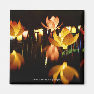Lotus formte Laternen für mittleres Herbstfestiva Magnet
