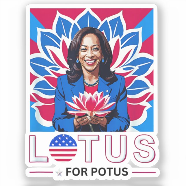 Lotus für Potus Kamala Harris Präsidentschaftskamp Aufkleber (Vorderseite)