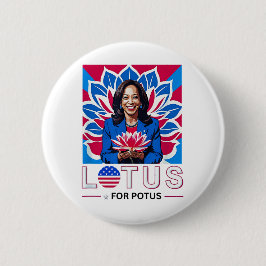 Lotus für Potus Kamala Harris Präsidentschaftskamp Button