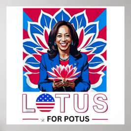 Lotus für Potus Kamala Harris Präsidentschaftskamp Poster