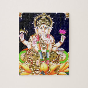 LOTUS GANESHA TANJORE MALEREI PUZZLE