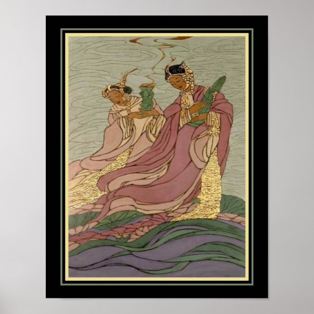 "Lotus Goddesses" ca. 1931 von Bertha Lum Poster (Vorne)