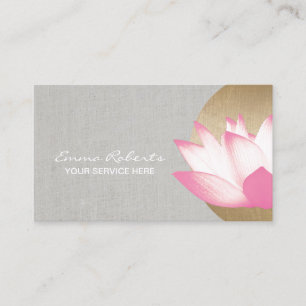 Lotus Gold Blume Imitats Linen Salon & Wellness-Ce Visitenkarte