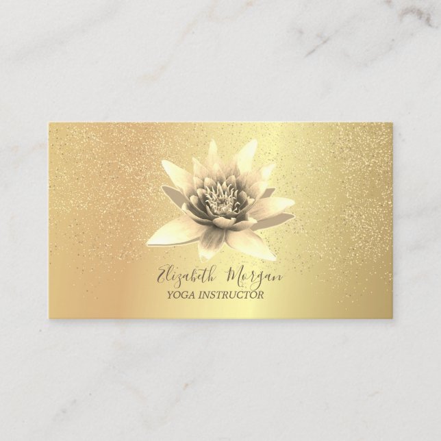 Lotus Gold Confetti Yoga Instructor Visitenkarte (Vorderseite)