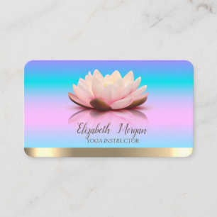 Lotus Gold Streifen Yoga Ombre Holografisch Visitenkarte