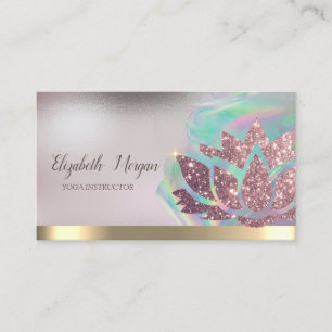 Lotus Gold Stripe Holografische Tinte Yoga Visitenkarte