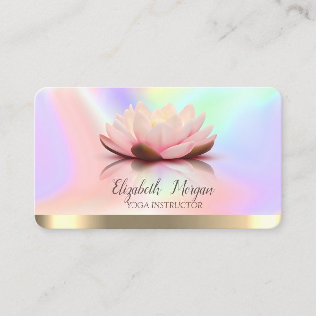 Lotus Gold Stripe Yoga Visitenkarte (Vorderseite)