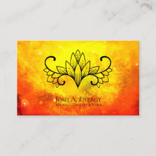 *~* Lotus-Goldgalaxie-Nebelfleck-Universum-Orange Visitenkarte