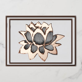 Lotus grau & Kupferfolienkarte Folien Feiertagskarte