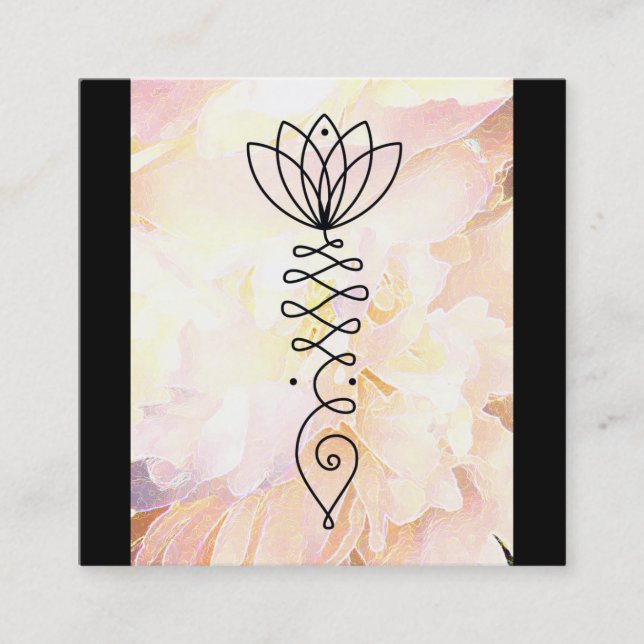 *~* Lotus Heart Peony Blume Floral Reiki Yoga Quadratische Visitenkarte (Vorderseite)