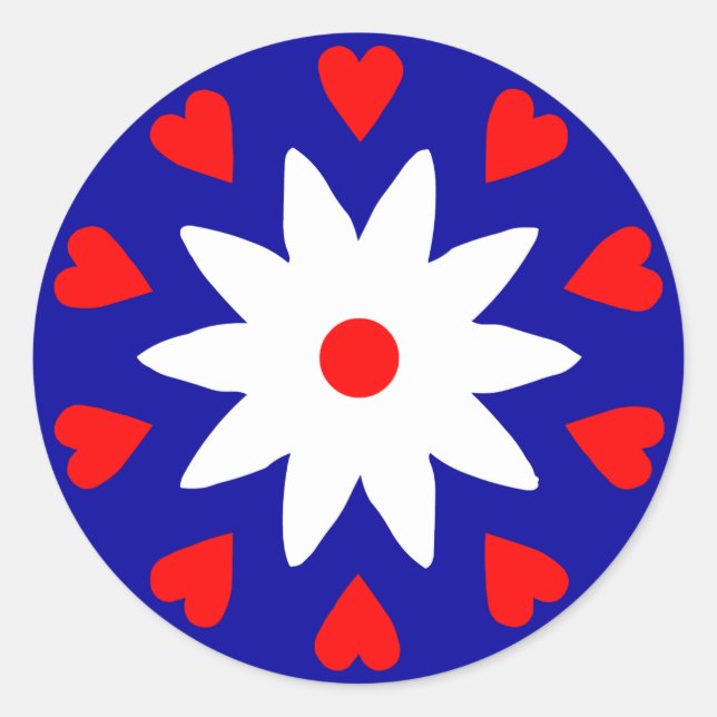 Lotus Heart Runder Aufkleber (Vorderseite)