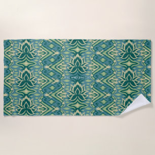 Lotus Ikat Muster - Der weiße Lotus Strandtuch