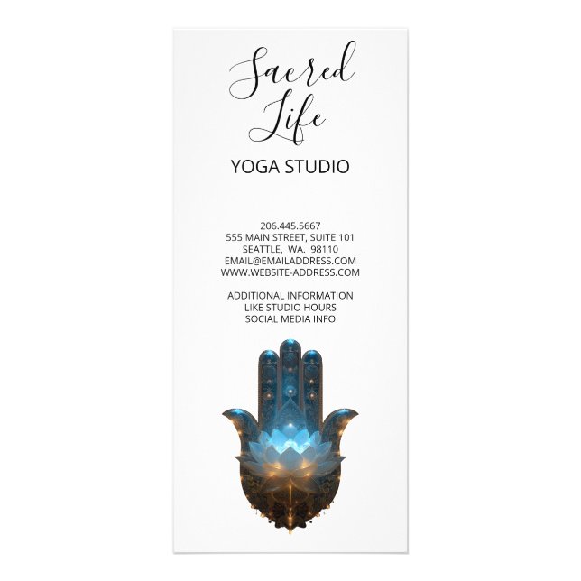 Lotus-Illumination | Hamsa-Hand-Design Werbekarte (Hinten)