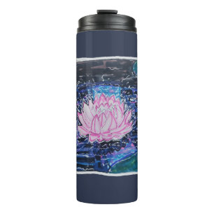 Lotus im dunklen Wasser Thermosbecher