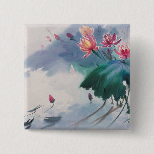 Lotus im Teich Button