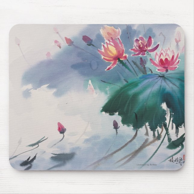 Lotus im Teich Mousepad (Vorne)