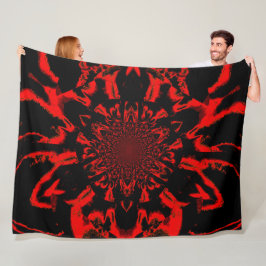 Lotus in Schwarz und Rot-Satin Fleece Blanket