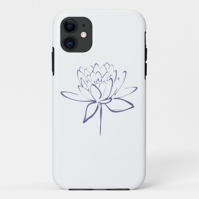 Lotus-Kalligraphie (blau) Case-Mate iPhone Hülle (Rückseite)