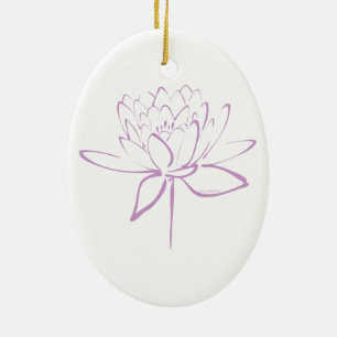 Lotus-Kalligraphie (Lavendel) Keramik Ornament