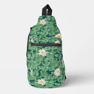 Lotus Lagoon Muster - Der weiße Lotus Crossbody Bag